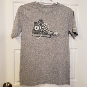 Youth Light Heather Grey Converse Sneaker Graphic T-Shirt - Size: Large or 12-13